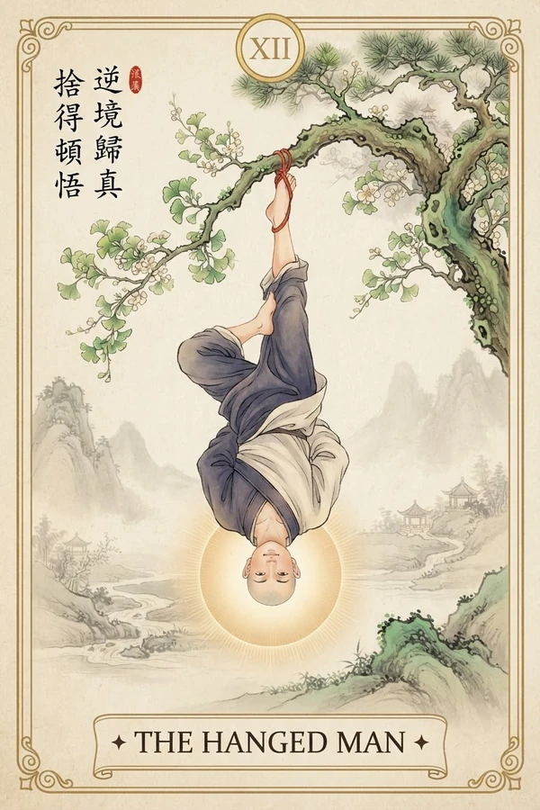 第XII號倒吊人正位 · 甘願臣服牌面