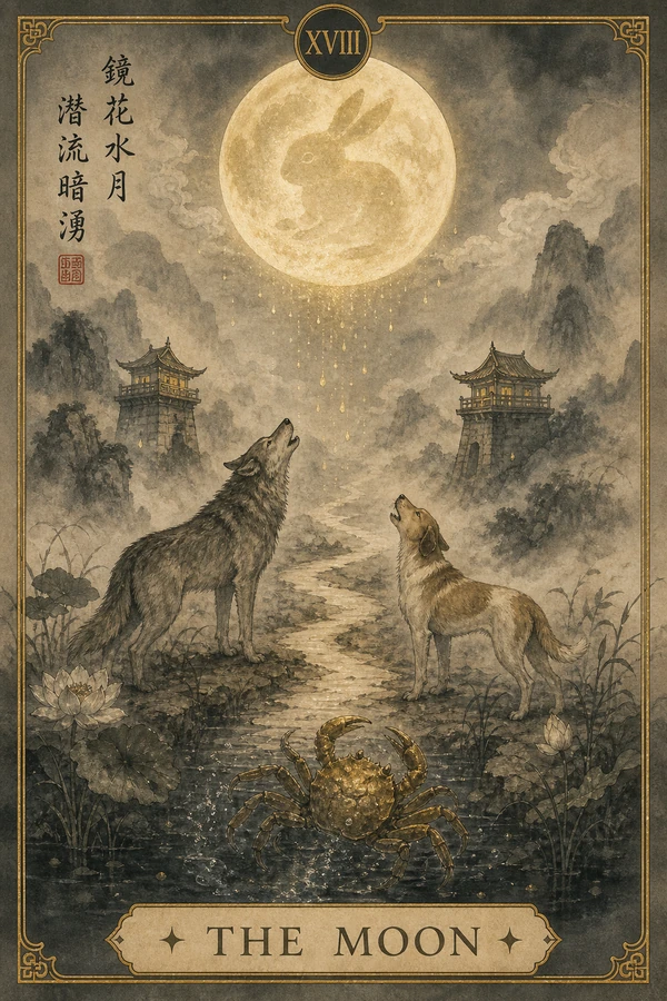 第XVIII號月亮正位 · 迷霧深潛牌面